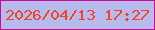 文字の大きさ：2、枠の色：d00a97、背景の色：b7baed、文字の色：f34327 無料ブログパーツのブログ時計