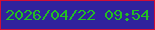 文字の大きさ：5、枠の色：d00e36、背景の色：31229d、文字の色：23be24 無料ブログパーツのブログ時計