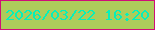 文字の大きさ：2、枠の色：d00e78、背景の色：adcc5b、文字の色：05f0bb 無料ブログパーツのブログ時計