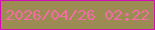 文字の大きさ：1、枠の色：d00eb1、背景の色：9c8c53、文字の色：f36da5 無料ブログパーツのブログ時計