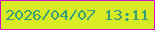 文字の大きさ：4、枠の色：d00fcb、背景の色：d9eb24、文字の色：39a075 無料ブログパーツのブログ時計
