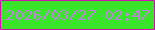 文字の大きさ：4、枠の色：d010ab、背景の色：3ae42a、文字の色：bc87db 無料ブログパーツのブログ時計