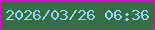 文字の大きさ：1、枠の色：d011ca、背景の色：376e44、文字の色：8bdafa 無料ブログパーツのブログ時計