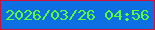 文字の大きさ：4、枠の色：d01236、背景の色：0e6fe2、文字の色：58ff32 無料ブログパーツのブログ時計