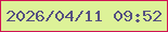 文字の大きさ：3、枠の色：d01255、背景の色：ddf298、文字の色：555081 無料ブログパーツのブログ時計