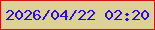 文字の大きさ：5、枠の色：d01319、背景の色：dcd196、文字の色：280be6 無料ブログパーツのブログ時計
