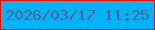 文字の大きさ：1、枠の色：d0170e、背景の色：03b2f9、文字の色：486694 無料ブログパーツのブログ時計