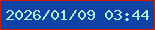 文字の大きさ：3、枠の色：d01b00、背景の色：1143a7、文字の色：aaf1cc 無料ブログパーツのブログ時計