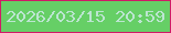 文字の大きさ：5、枠の色：d01b66、背景の色：66cf66、文字の色：bce5d1 無料ブログパーツのブログ時計