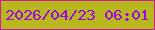文字の大きさ：5、枠の色：d01b9c、背景の色：b9b71e、文字の色：9f07e1 無料ブログパーツのブログ時計