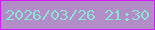 文字の大きさ：3、枠の色：d01df7、背景の色：b38dc8、文字の色：8be3d2 無料ブログパーツのブログ時計