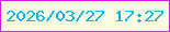 文字の大きさ：2、枠の色：d01fdc、背景の色：fdfce3、文字の色：02b3ee 無料ブログパーツのブログ時計