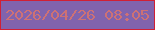 文字の大きさ：2、枠の色：d02035、背景の色：8163ad、文字の色：ce7175 無料ブログパーツのブログ時計