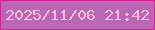 文字の大きさ：5、枠の色：d02393、背景の色：ba67b6、文字の色：fcc1d7 無料ブログパーツのブログ時計