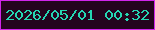 文字の大きさ：5、枠の色：d025ea、背景の色：24041d、文字の色：25d6b2 無料ブログパーツのブログ時計