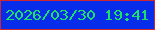 文字の大きさ：1、枠の色：d0262f、背景の色：072cea、文字の色：1de066 無料ブログパーツのブログ時計