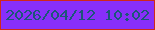 文字の大きさ：2、枠の色：d02819、背景の色：882ff9、文字の色：1b5678 無料ブログパーツのブログ時計