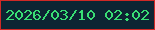文字の大きさ：2、枠の色：d02926、背景の色：0d2533、文字の色：39de74 無料ブログパーツのブログ時計