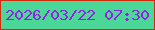 文字の大きさ：3、枠の色：d02b0a、背景の色：4bd797、文字の色：9621e6 無料ブログパーツのブログ時計
