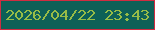 文字の大きさ：3、枠の色：d02c41、背景の色：0e6057、文字の色：97bc47 無料ブログパーツのブログ時計
