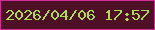 文字の大きさ：2、枠の色：d02d97、背景の色：4d1024、文字の色：abdd53 無料ブログパーツのブログ時計