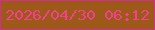 文字の大きさ：4、枠の色：d02e93、背景の色：9d5918、文字の色：f33f91 無料ブログパーツのブログ時計