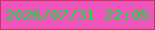 文字の大きさ：2、枠の色：d02f64、背景の色：ee56bb、文字の色：00e530 無料ブログパーツのブログ時計