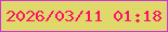 文字の大きさ：5、枠の色：d032d5、背景の色：dfd96b、文字の色：fd1267 無料ブログパーツのブログ時計