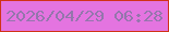 文字の大きさ：2、枠の色：d03317、背景の色：e474e0、文字の色：9476ac 無料ブログパーツのブログ時計