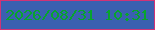 文字の大きさ：3、枠の色：d03376、背景の色：3a60b0、文字の色：07a42d 無料ブログパーツのブログ時計