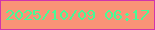 文字の大きさ：1、枠の色：d034ac、背景の色：f99377、文字の色：47fb96 無料ブログパーツのブログ時計