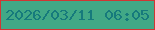 文字の大きさ：5、枠の色：d03633、背景の色：41a886、文字の色：167a7c 無料ブログパーツのブログ時計