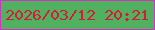 文字の大きさ：4、枠の色：d036bc、背景の色：52b160、文字の色：d41c3a 無料ブログパーツのブログ時計