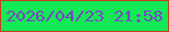 文字の大きさ：1、枠の色：d0391d、背景の色：12ea55、文字の色：7c43c7 無料ブログパーツのブログ時計
