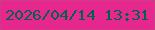 文字の大きさ：2、枠の色：d03986、背景の色：e5278e、文字の色：00624b 無料ブログパーツのブログ時計