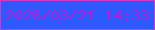 文字の大きさ：4、枠の色：d039c1、背景の色：2c5afe、文字の色：b91dda 無料ブログパーツのブログ時計