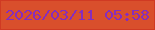 文字の大きさ：1、枠の色：d03a23、背景の色：d94f2c、文字の色：862dbd 無料ブログパーツのブログ時計