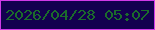文字の大きさ：1、枠の色：d03ae8、背景の色：13004f、文字の色：1b6c2b 無料ブログパーツのブログ時計