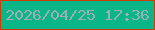 文字の大きさ：4、枠の色：d03c00、背景の色：0ab688、文字の色：9dafb6 無料ブログパーツのブログ時計
