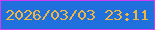文字の大きさ：3、枠の色：d03cf6、背景の色：1f70dd、文字の色：efb741 無料ブログパーツのブログ時計