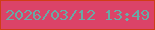 文字の大きさ：5、枠の色：d03e16、背景の色：db4368、文字の色：68aba6 無料ブログパーツのブログ時計