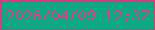 文字の大きさ：1、枠の色：d03e78、背景の色：0da784、文字の色：c74b7b 無料ブログパーツのブログ時計