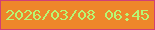 文字の大きさ：3、枠の色：d03f76、背景の色：ee862a、文字の色：b7f674 無料ブログパーツのブログ時計