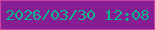 文字の大きさ：4、枠の色：d040a1、背景の色：851e93、文字の色：03b78b 無料ブログパーツのブログ時計