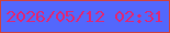 文字の大きさ：5、枠の色：d0423d、背景の色：5367fc、文字の色：d92979 無料ブログパーツのブログ時計