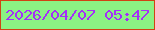 文字の大きさ：2、枠の色：d04313、背景の色：8bf283、文字の色：a42ff9 無料ブログパーツのブログ時計