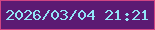 文字の大きさ：5、枠の色：d04483、背景の色：5c1a73、文字の色：92e4f7 無料ブログパーツのブログ時計