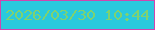 文字の大きさ：4、枠の色：d045af、背景の色：2ac9dd、文字の色：7fd270 無料ブログパーツのブログ時計
