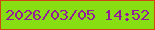 文字の大きさ：4、枠の色：d04711、背景の色：87df13、文字の色：941b99 無料ブログパーツのブログ時計