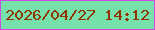 文字の大きさ：5、枠の色：d049e3、背景の色：76e1aa、文字の色：913403 無料ブログパーツのブログ時計